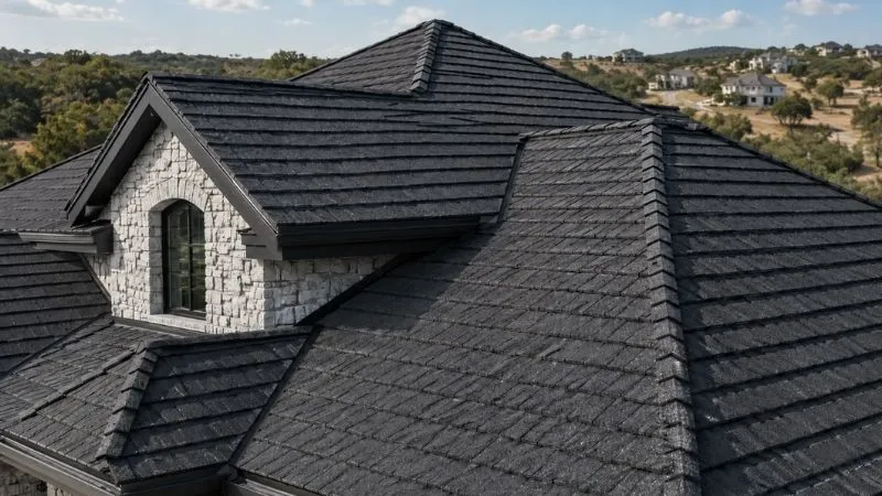 Stone-coated steel roof with a shingle look on a Georgetown home